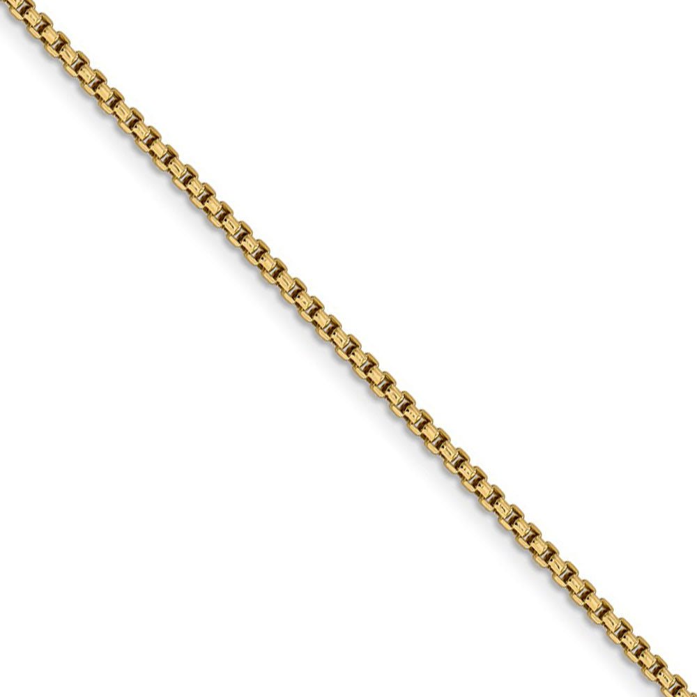 1.75mm 14k Yellow Gold Hollow Round Box Chain Necklace