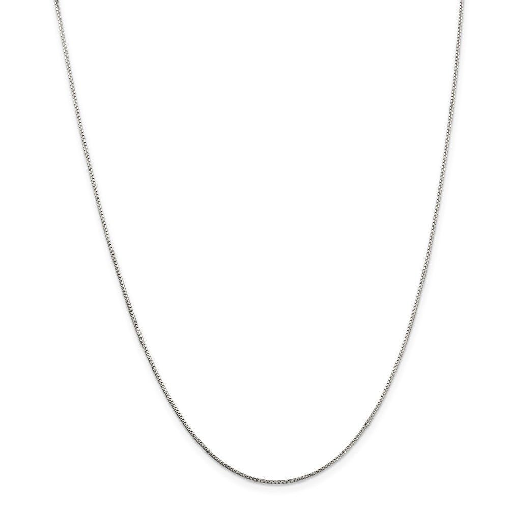 Alternate view of the 1mm Sterling Silver Diamond Cut Solid Octagonal Box Chain Necklace by The Black Bow Jewelry Co.