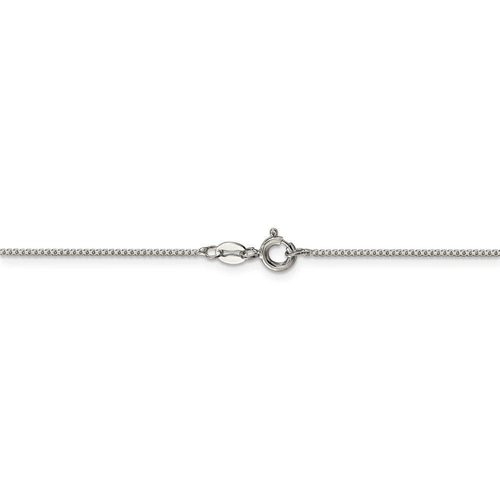 Alternate view of the 1mm Sterling Silver Diamond Cut Solid Octagonal Box Chain Necklace by The Black Bow Jewelry Co.