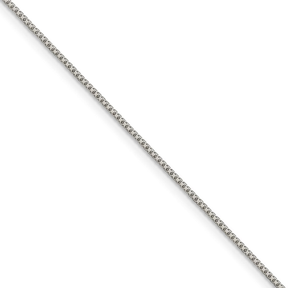 1mm Sterling Silver Diamond Cut Solid Octagonal Box Chain Necklace