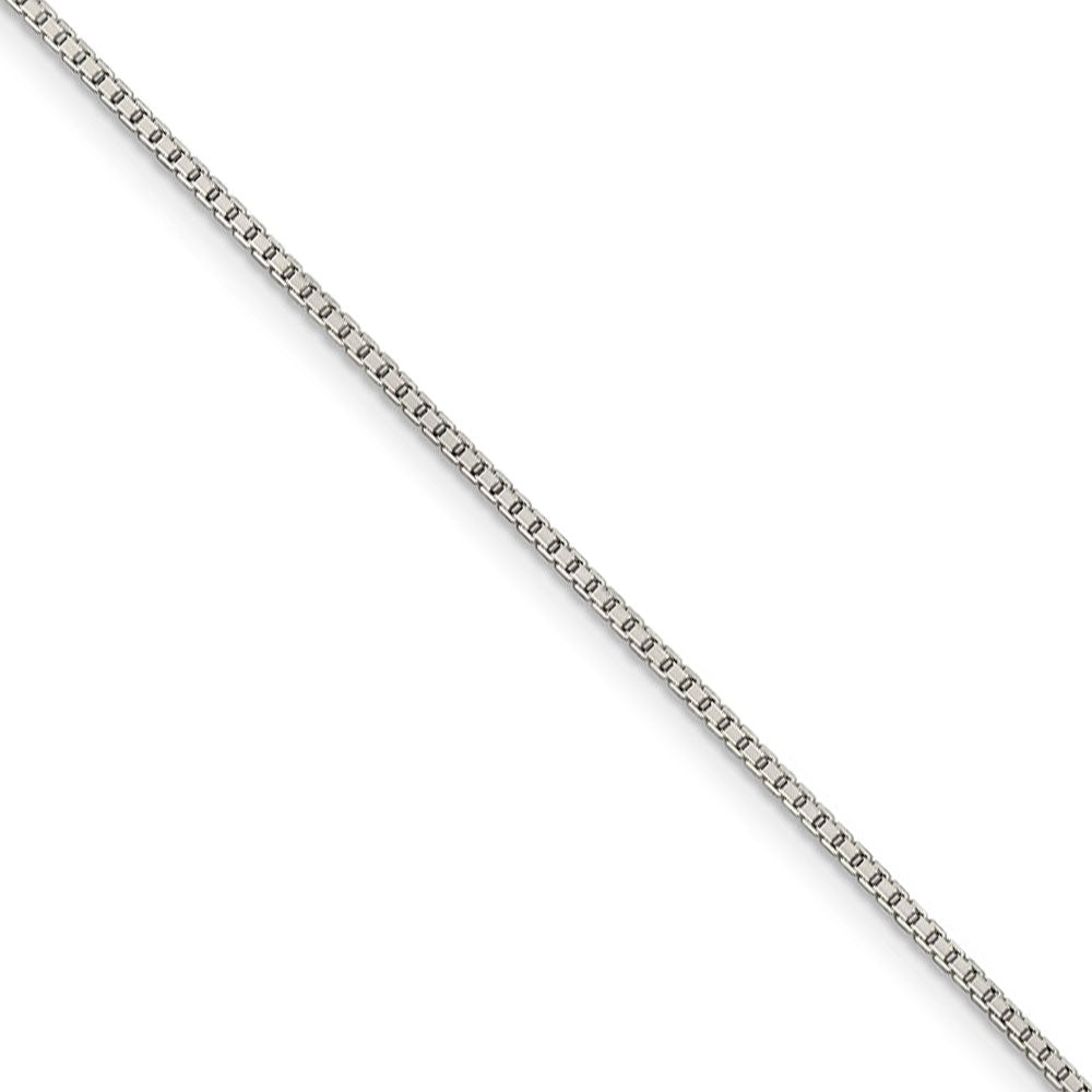 1.25mm Sterling Silver Diamond Cut Solid Octagonal Box Chain Necklace, Item C9557 by The Black Bow Jewelry Co.