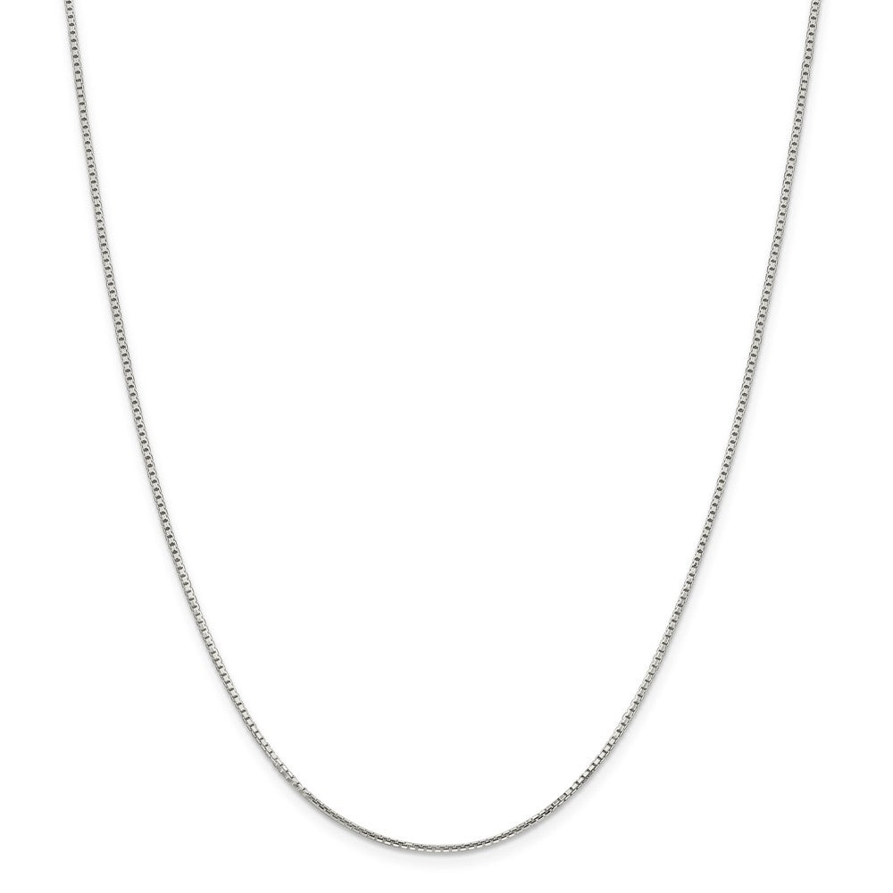 Alternate view of the 1.25mm Sterling Silver Diamond Cut Solid Octagonal Box Chain Necklace by The Black Bow Jewelry Co.