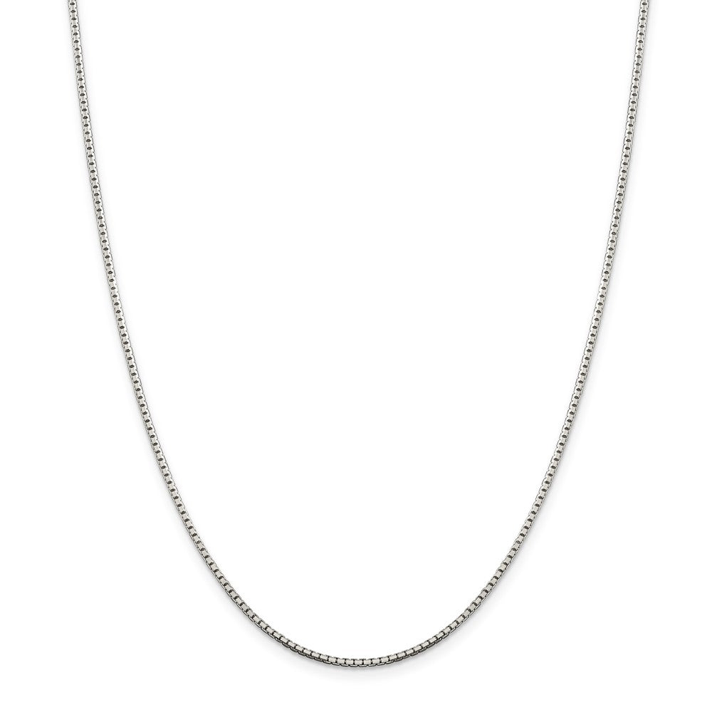 Alternate view of the 1.5mm Sterling Silver Diamond Cut Solid Octagonal Box Chain Necklace by The Black Bow Jewelry Co.