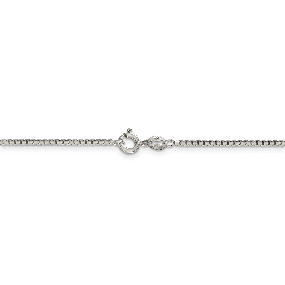 Alternate view of the 1.5mm Sterling Silver Diamond Cut Solid Octagonal Box Chain Necklace by The Black Bow Jewelry Co.