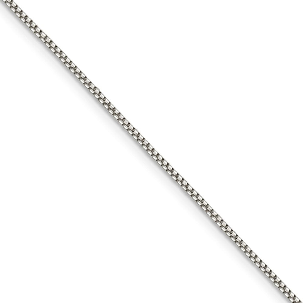 1.25mm Sterling Silver Solid Round Box Chain Necklace, Item C9560 by The Black Bow Jewelry Co.