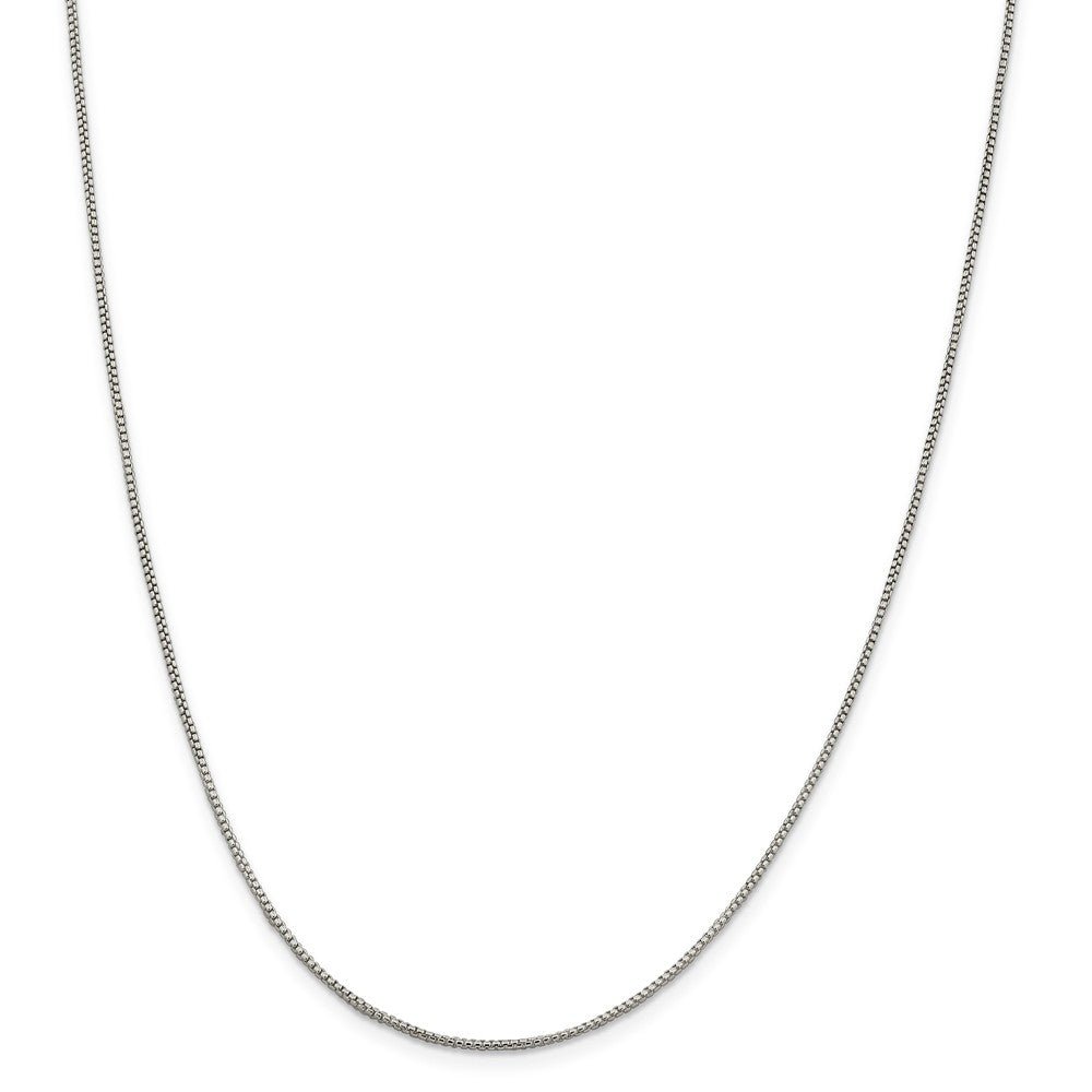 Alternate view of the 1.25mm Sterling Silver Solid Round Box Chain Necklace by The Black Bow Jewelry Co.