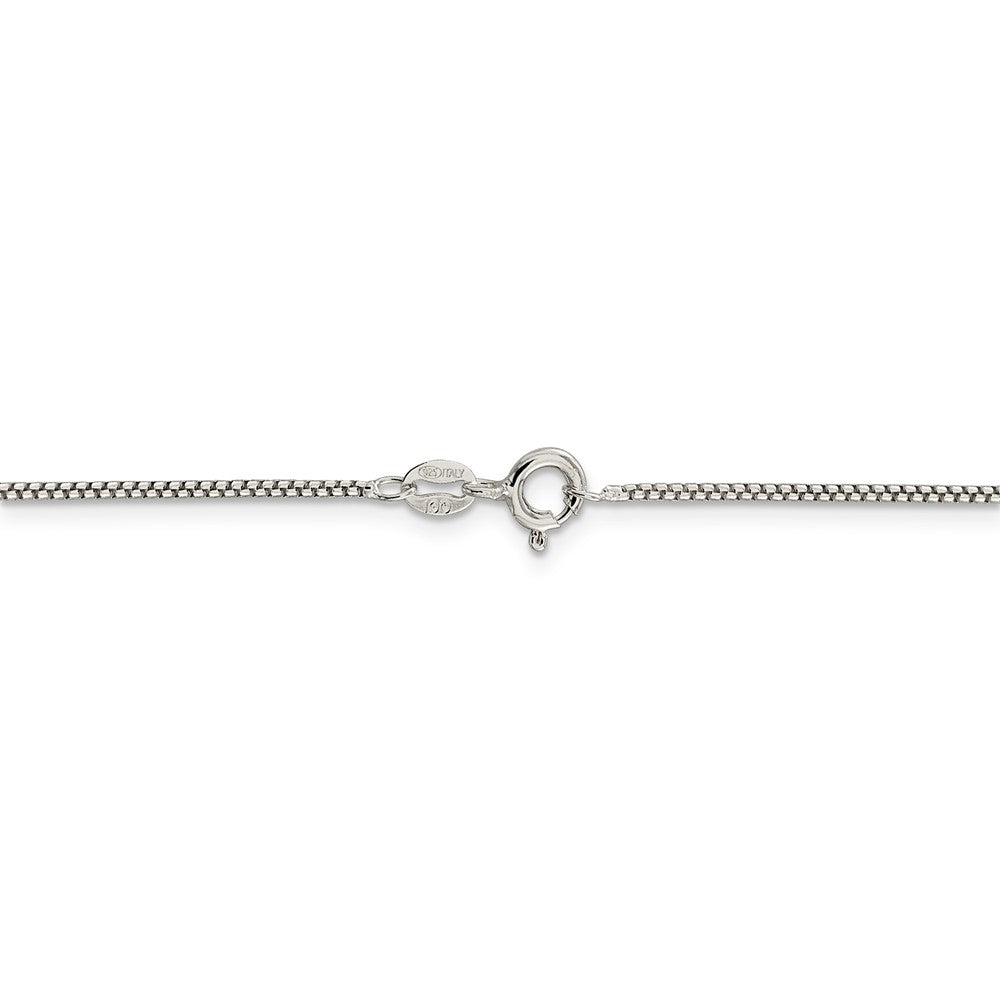 Alternate view of the 1.25mm Sterling Silver Solid Round Box Chain Necklace by The Black Bow Jewelry Co.