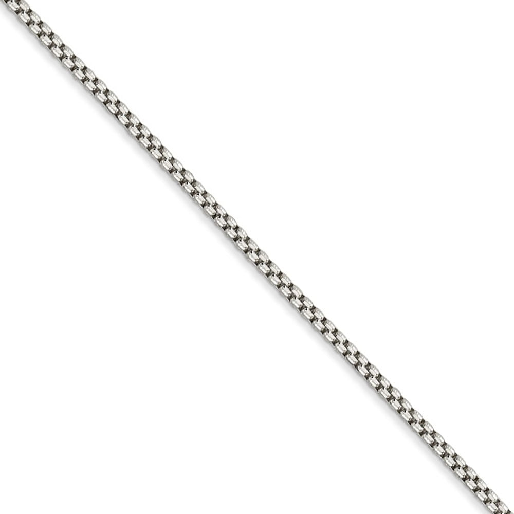 1.5mm Sterling Silver Solid Round Box Chain Necklace, Item C9561 by The Black Bow Jewelry Co.
