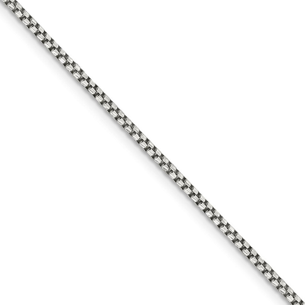 1.75mm Sterling Silver Diamond Cut Solid Round Box Chain Necklace