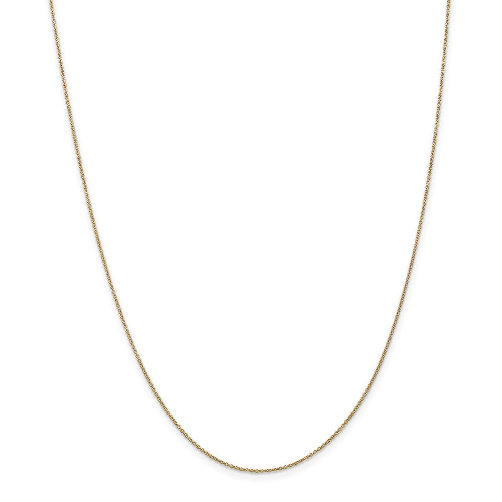 Alternate view of the 0.9mm 14k Yellow Gold Classic Cable Chain Necklace by The Black Bow Jewelry Co.