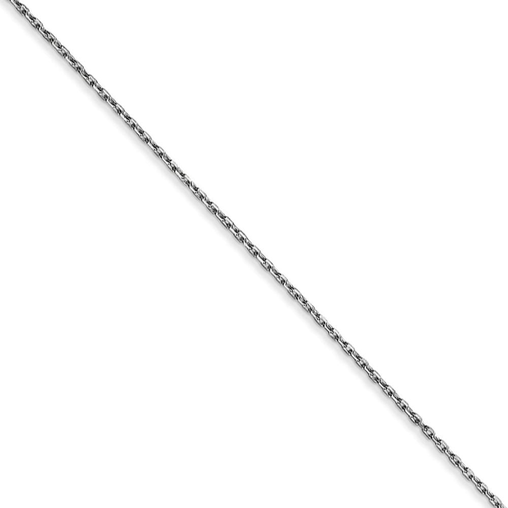 0.8mm 14k White Gold Diamond Cut Cable Chain Necklace, Item C9568 by The Black Bow Jewelry Co.