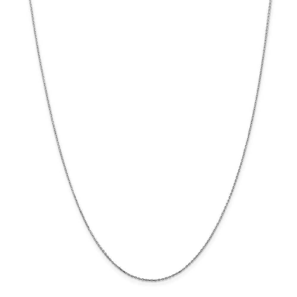 Alternate view of the 0.8mm 14k White Gold Diamond Cut Cable Chain Necklace by The Black Bow Jewelry Co.