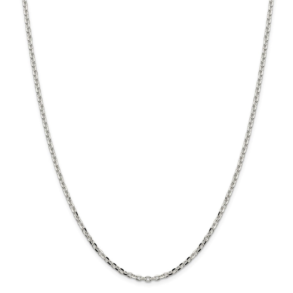 Alternate view of the 2.75mm Sterling Silver Solid Diamond Cut Cable Chain Necklace by The Black Bow Jewelry Co.