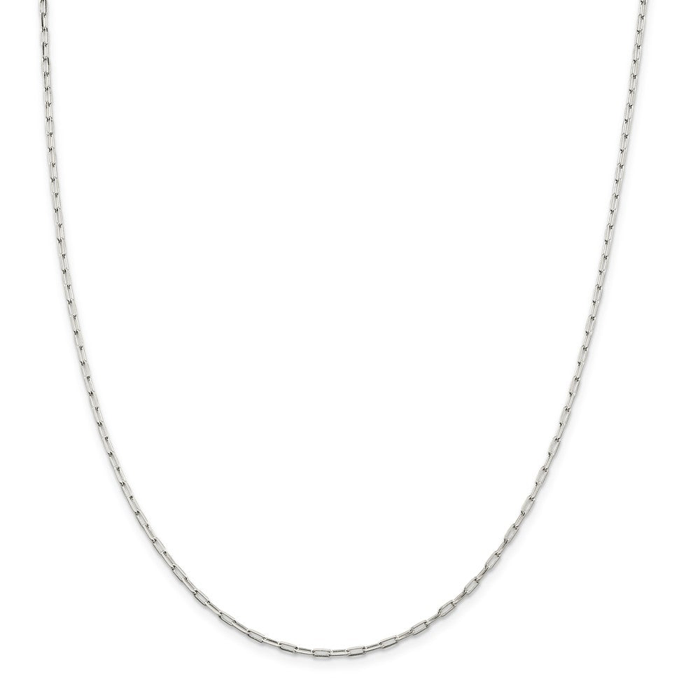 Alternate view of the 2mm Sterling Silver Solid Elongated Open Cable Chain Necklace by The Black Bow Jewelry Co.