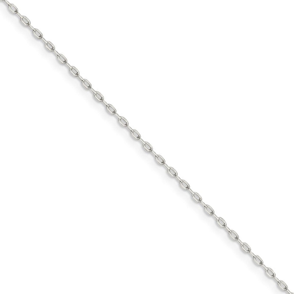 1mm Sterling Silver Solid Open Cable Chain Necklace, Item C9579 by The Black Bow Jewelry Co.