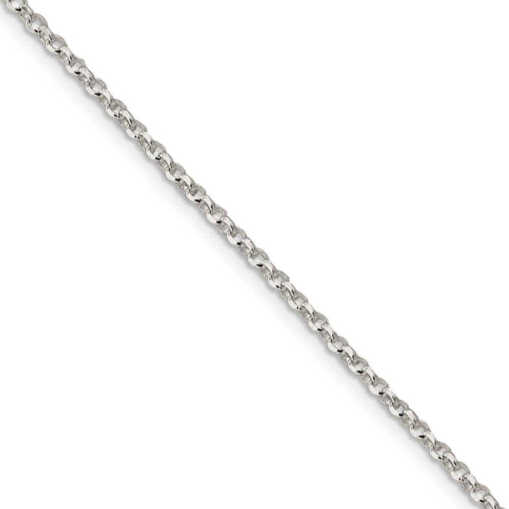 2mm Sterling Silver D/C Solid Open Cable Chain Necklace, Item C9581 by The Black Bow Jewelry Co.