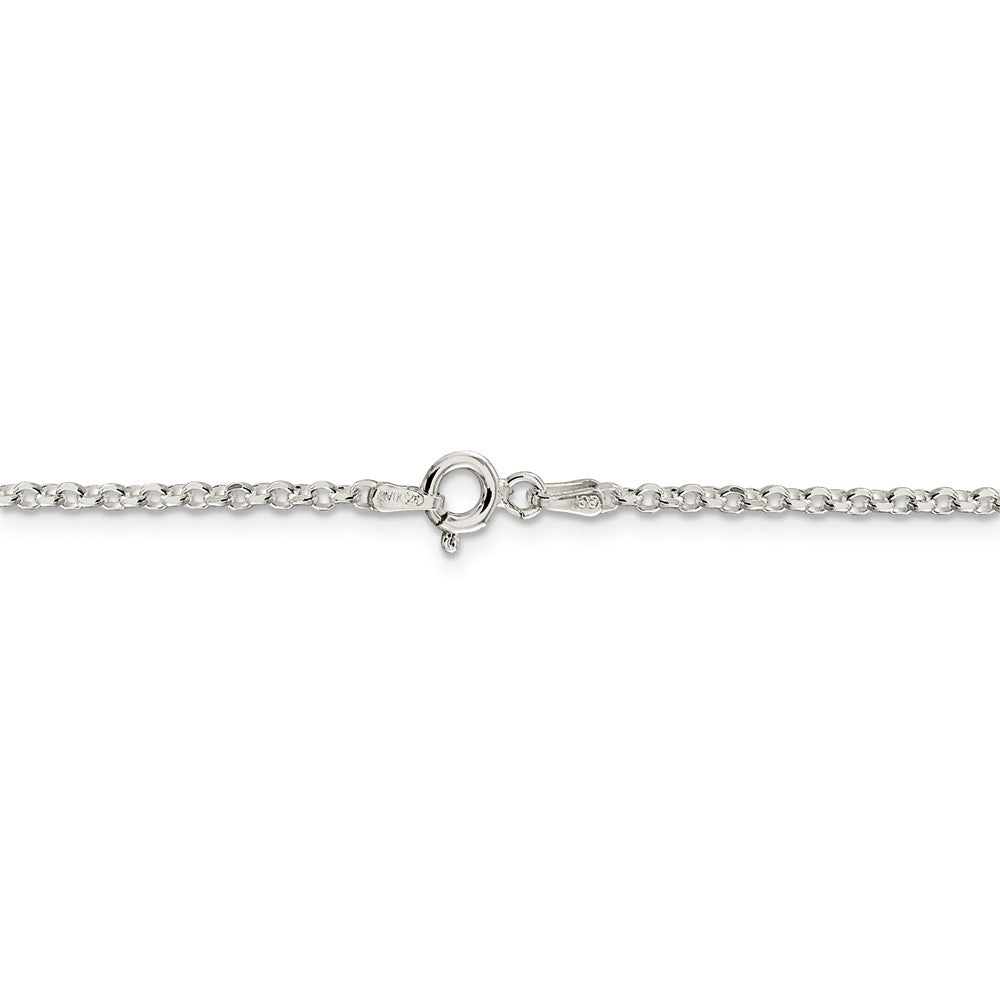 Alternate view of the 2mm Sterling Silver D/C Solid Open Cable Chain Necklace by The Black Bow Jewelry Co.