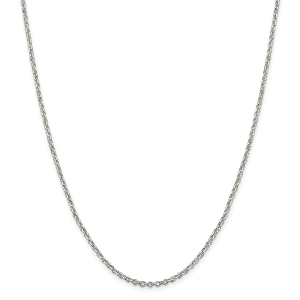 Alternate view of the 2.5mm Sterling Silver D/C Solid Open Cable Chain Necklace by The Black Bow Jewelry Co.