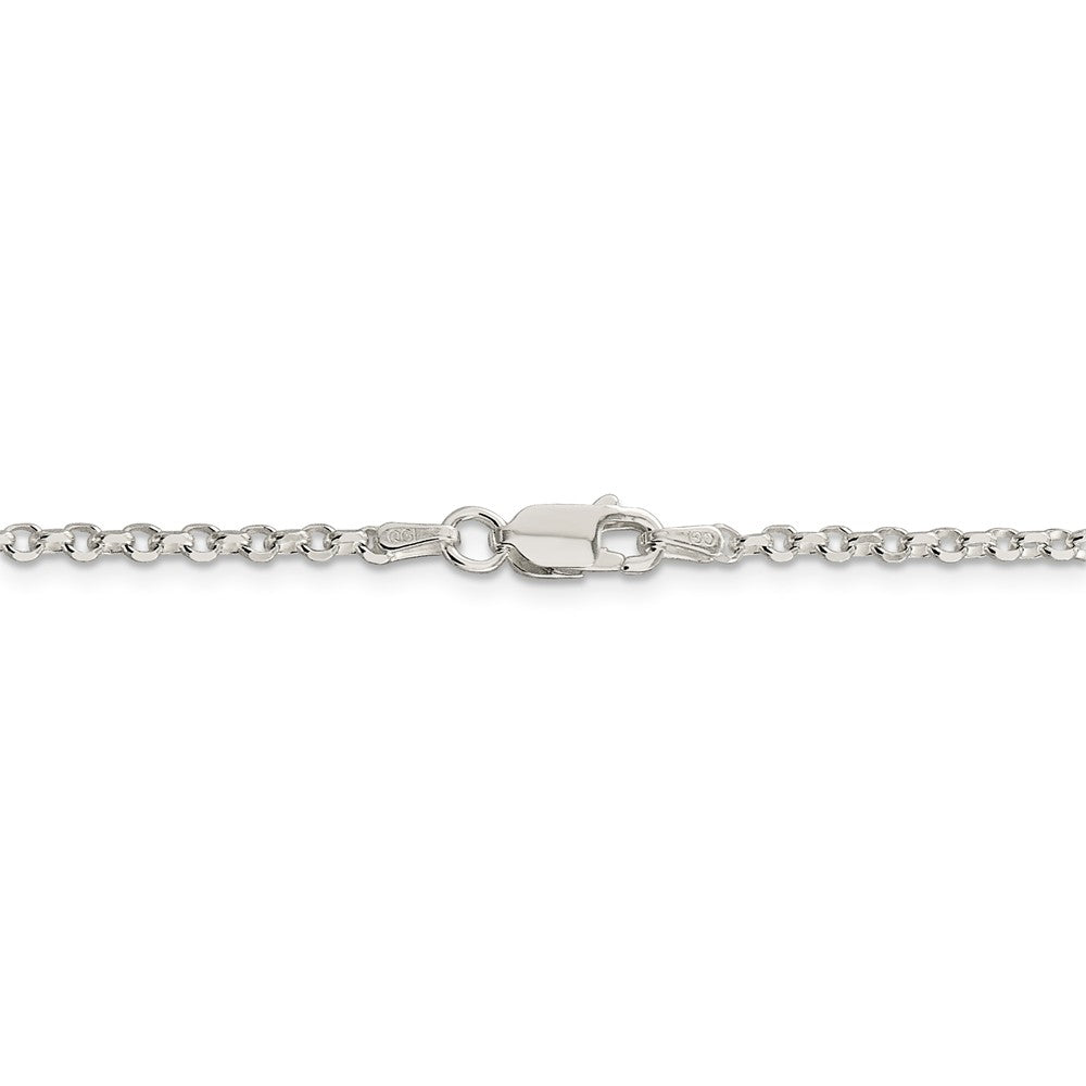 Alternate view of the 2.5mm Sterling Silver D/C Solid Open Cable Chain Necklace by The Black Bow Jewelry Co.