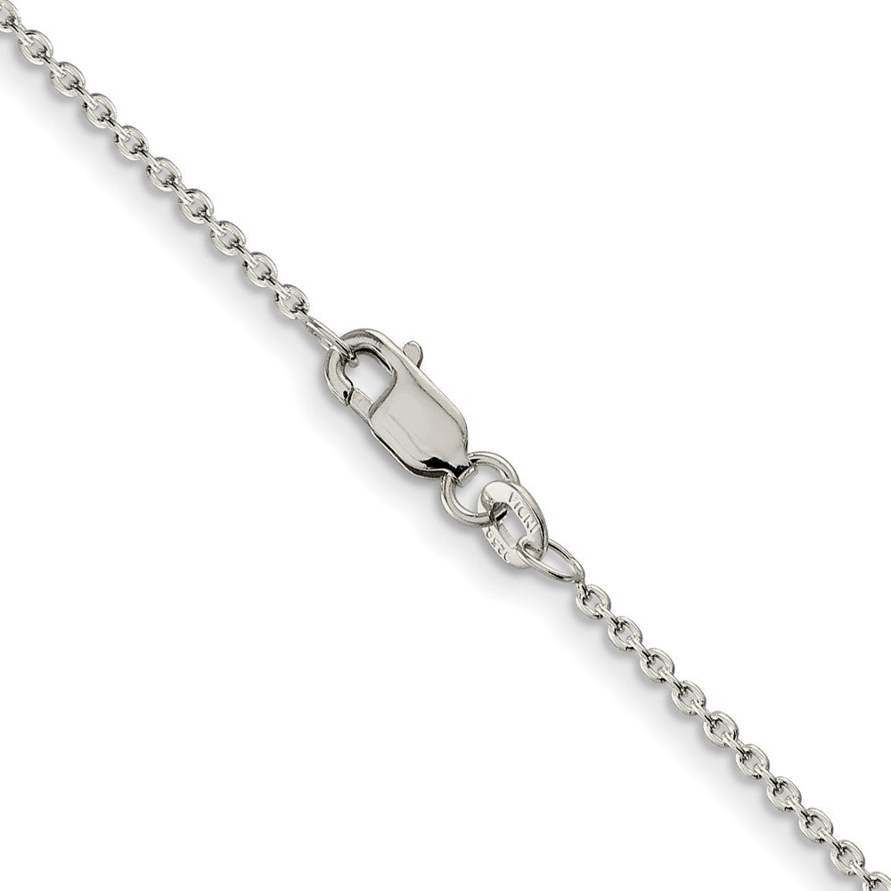 Alternate view of the 1.5mm, Sterling Silver Classic Solid Cable Chain Necklace by The Black Bow Jewelry Co.