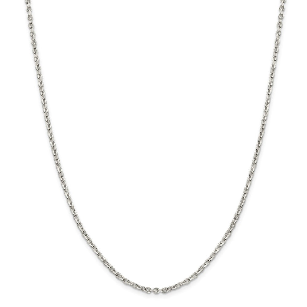 Alternate view of the 2.75mm Sterling Silver Flat Cable Chain Necklace by The Black Bow Jewelry Co.