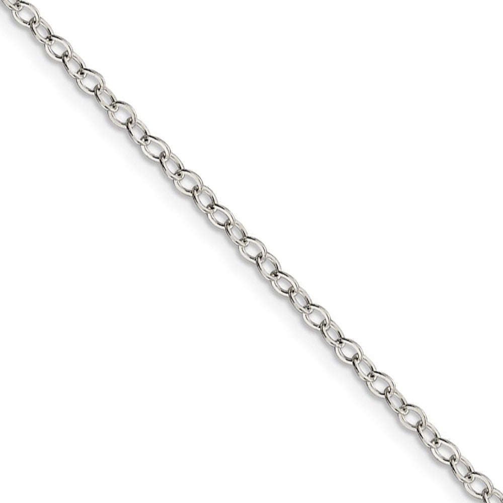 2.5mm Sterling Silver Flat Open Cable Chain Necklace, Item C9589 by The Black Bow Jewelry Co.