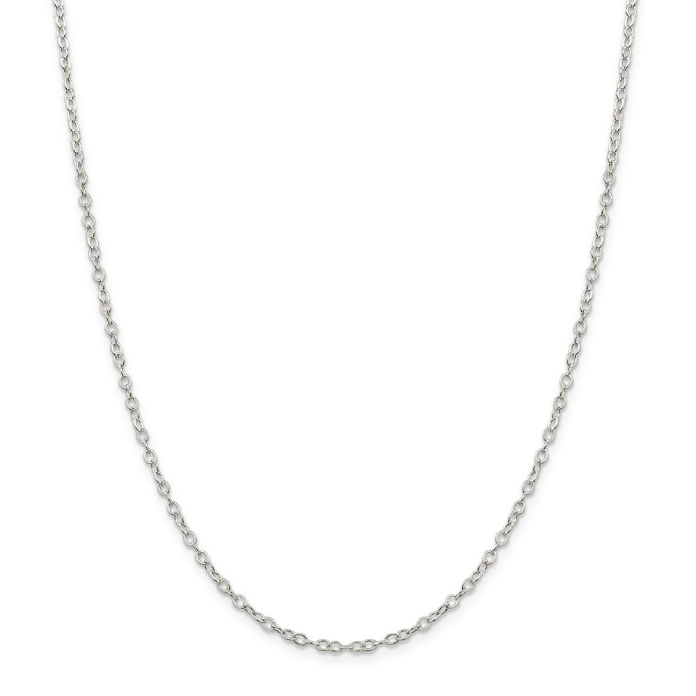 Alternate view of the 2.5mm Sterling Silver Flat Open Cable Chain Necklace by The Black Bow Jewelry Co.