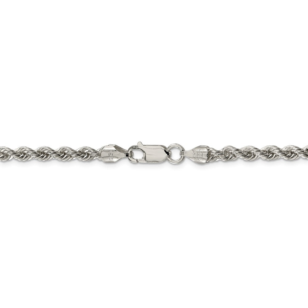 Alternate view of the 4.25mm Sterling Silver Solid Rope Chain Necklace by The Black Bow Jewelry Co.