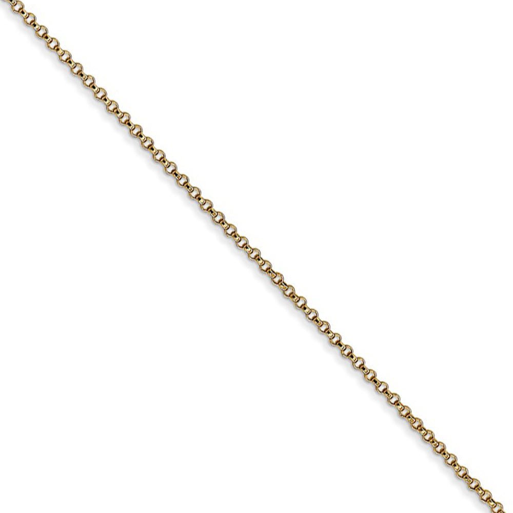 1.15mm 14k Yellow Gold Solid Rolo Pendant Chain