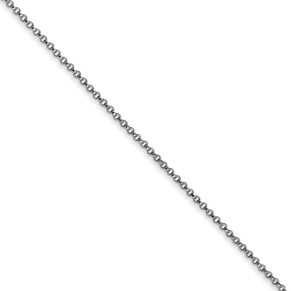 1.15mm 14k White Gold Solid Rolo Pendant Chain, Item C9595 by The Black Bow Jewelry Co.