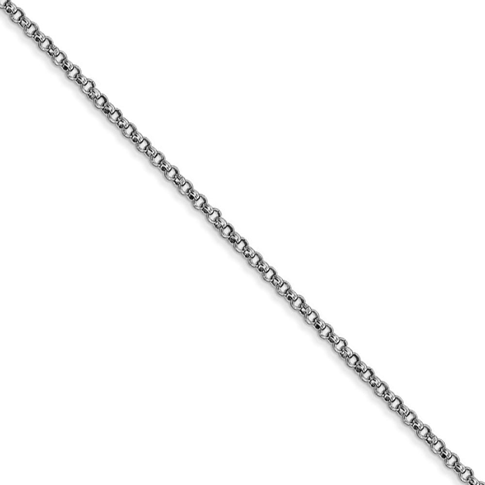 1.55mm 14k White Gold Solid Rolo Pendant Chain, Item C9596 by The Black Bow Jewelry Co.