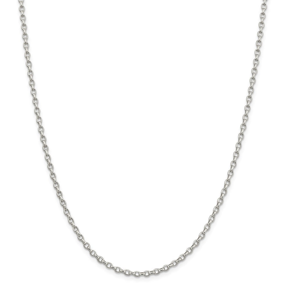 Alternate view of the 2.75mm Sterling Silver Solid Oval Rolo Chain Necklace by The Black Bow Jewelry Co.