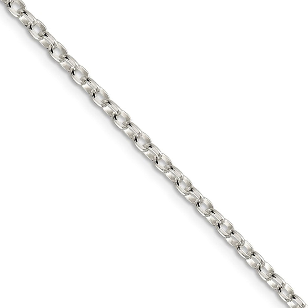 2.75mm Sterling Silver Solid Oval Rolo Chain Necklace