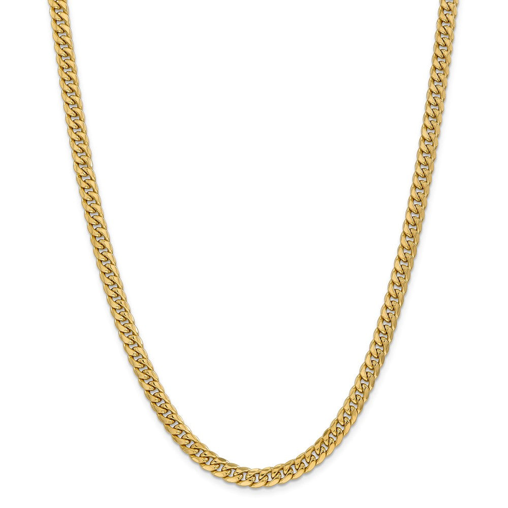 Alternate view of the Men&#39;s 6mm 14k Yellow Gold Hollow Cuban Curb Chain Necklace by The Black Bow Jewelry Co.