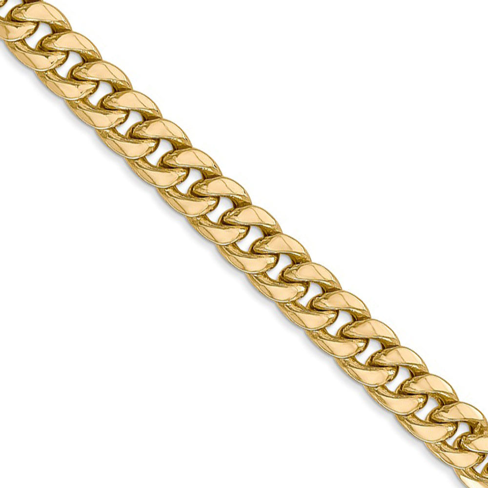 Men&#39;s 6mm 14k Yellow Gold Hollow Cuban Curb Chain Necklace