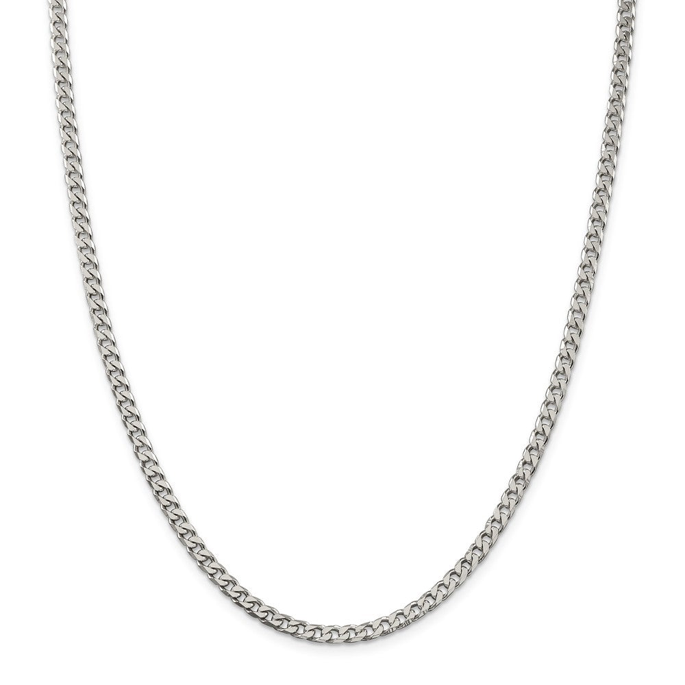 Alternate view of the 3.5mm Sterling Silver Solid Curb Chain Necklace by The Black Bow Jewelry Co.