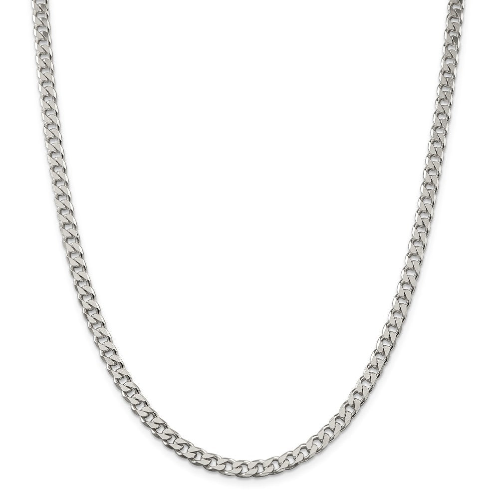 Alternate view of the 5mm Sterling Silver Solid Curb Chain Necklace by The Black Bow Jewelry Co.