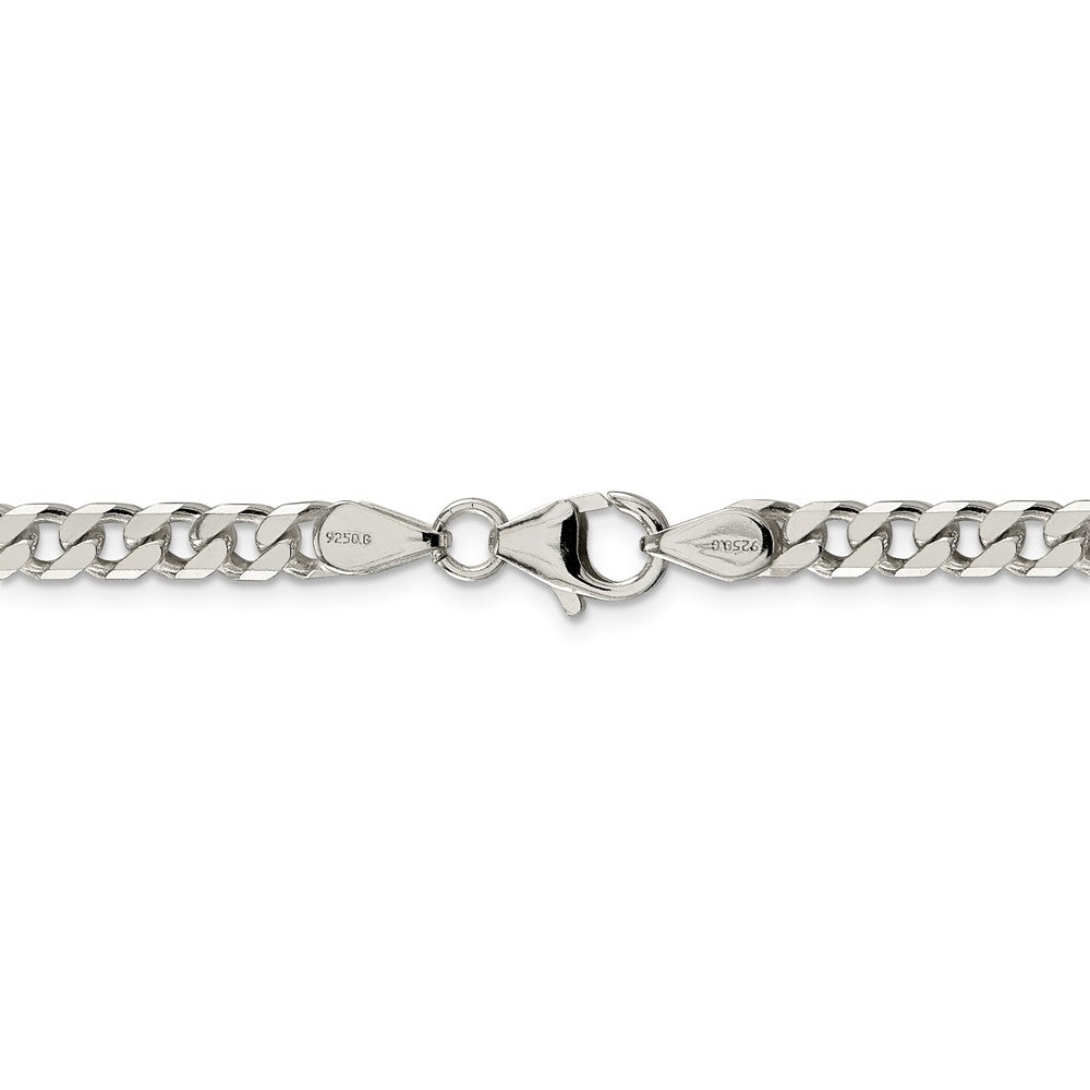 Alternate view of the 5mm Sterling Silver Solid Curb Chain Necklace by The Black Bow Jewelry Co.