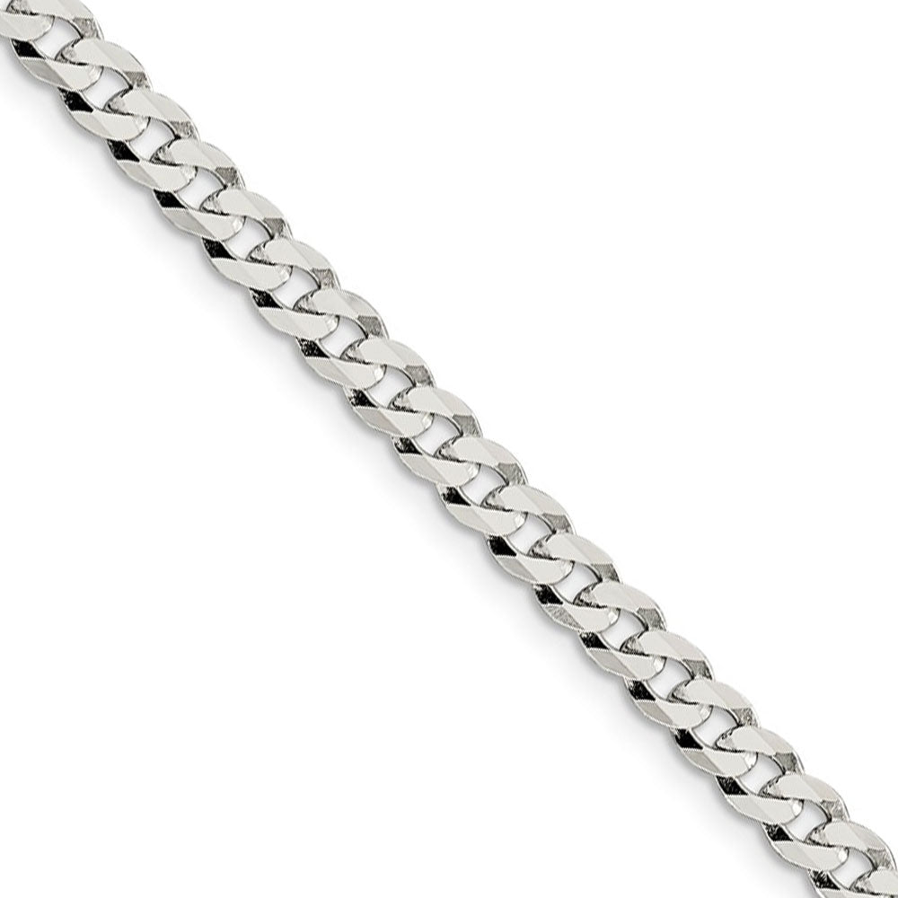 4.5mm Sterling Silver Solid Flat Curb Chain Necklace, Item C9609 by The Black Bow Jewelry Co.