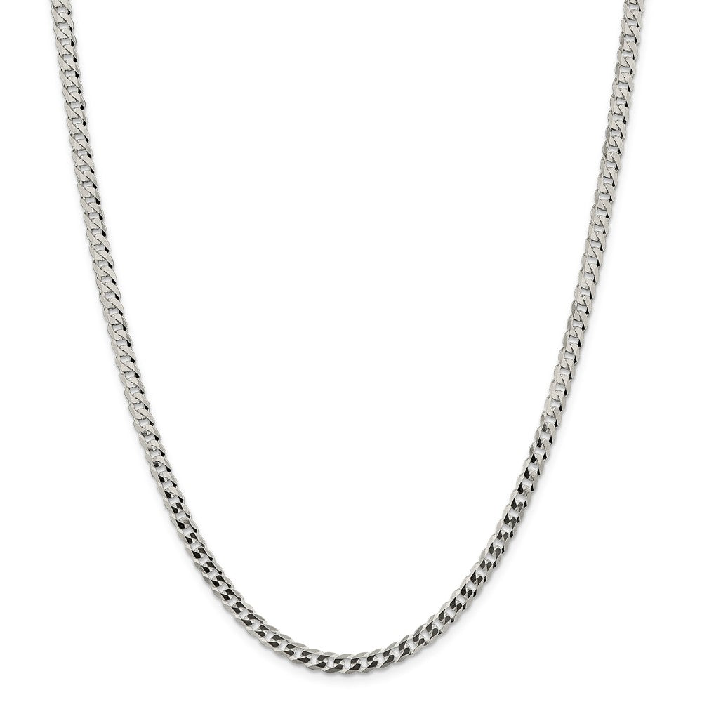 Alternate view of the 4.5mm Sterling Silver Solid Flat Curb Chain Necklace by The Black Bow Jewelry Co.
