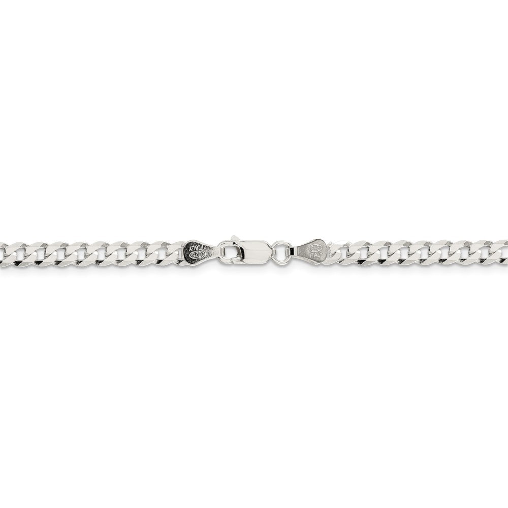 Alternate view of the 4.5mm Sterling Silver Solid Flat Curb Chain Necklace by The Black Bow Jewelry Co.