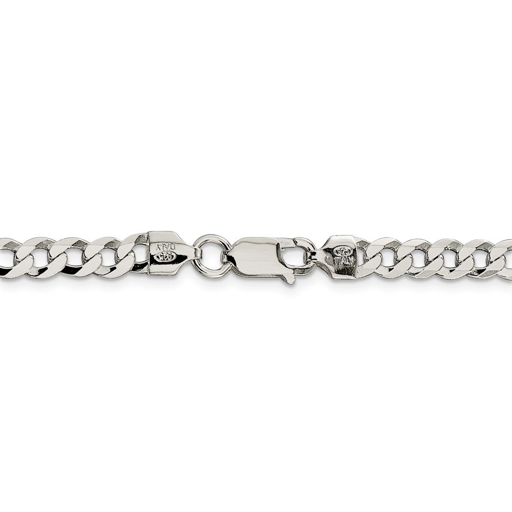 Alternate view of the Men&#39;s 5.75mm Sterling Silver Solid Flat Curb Chain Necklace by The Black Bow Jewelry Co.