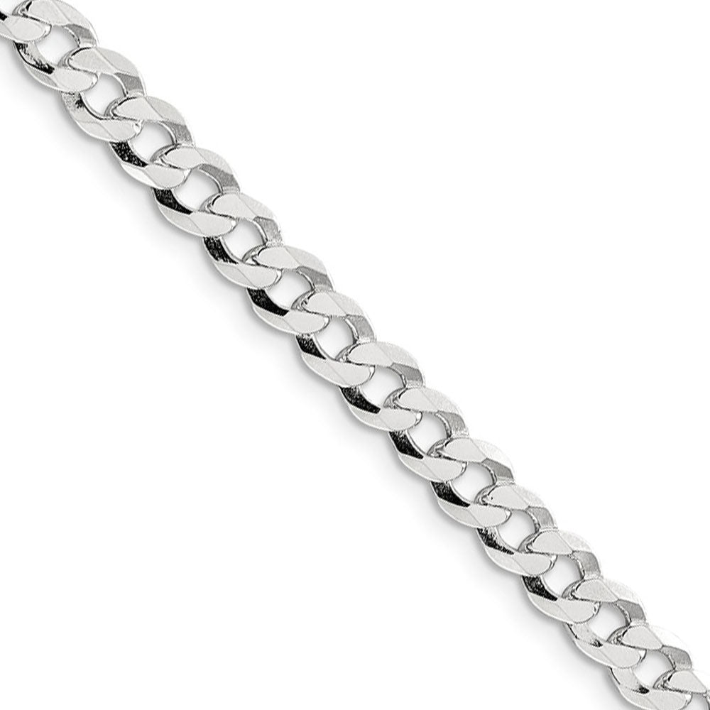 Men&#39;s 5.75mm Sterling Silver Solid Flat Curb Chain Necklace