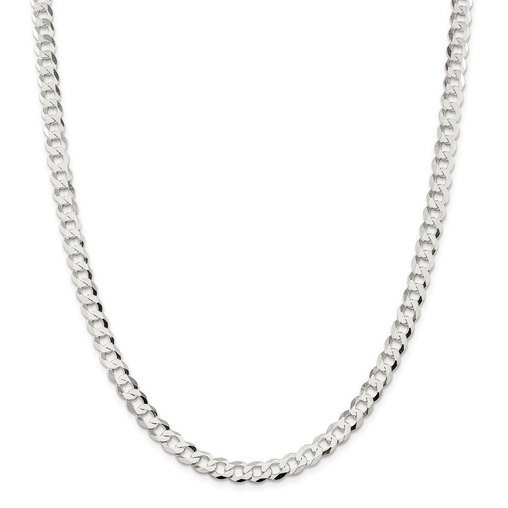 Men's 6.8mm Sterling Silver Solid Flat Curb Chain Necklace - The Black Bow  Jewelry Company