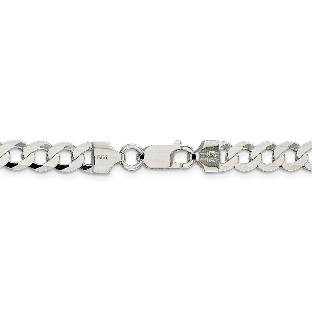 Alternate view of the Men&#39;s 6.8mm Sterling Silver Solid Flat Curb Chain Necklace by The Black Bow Jewelry Co.
