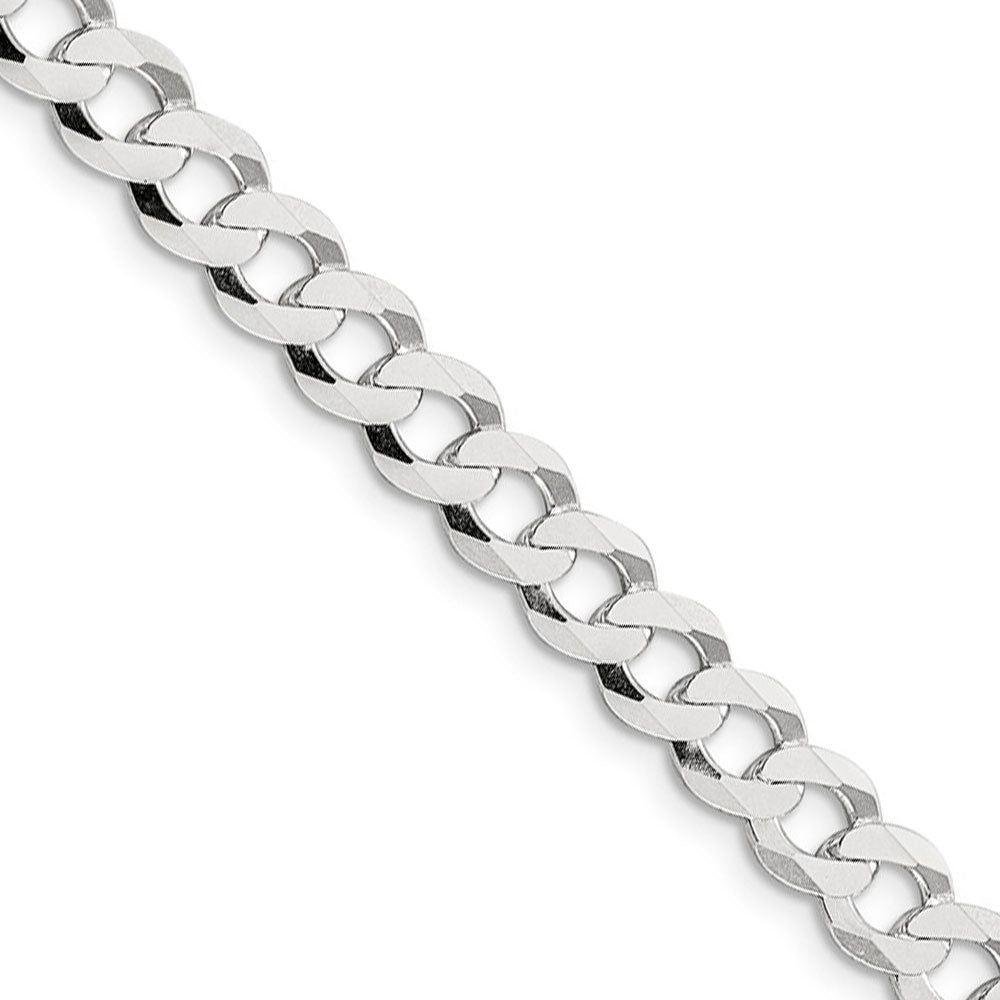 Men&#39;s 6.8mm Sterling Silver Solid Flat Curb Chain Necklace