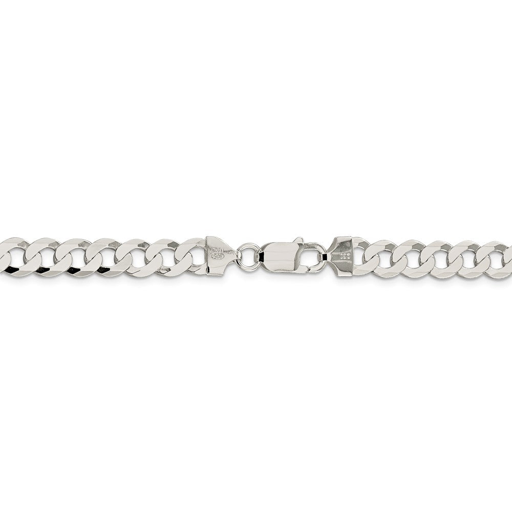 Alternate view of the Men&#39;s 8mm Sterling Silver Solid Flat Curb Chain Necklace by The Black Bow Jewelry Co.