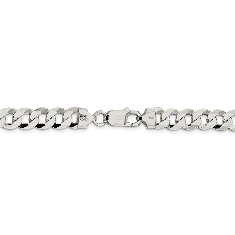 Alternate view of the Men&#39;s 8.5mm Sterling Silver Solid Flat Curb Chain Necklace by The Black Bow Jewelry Co.