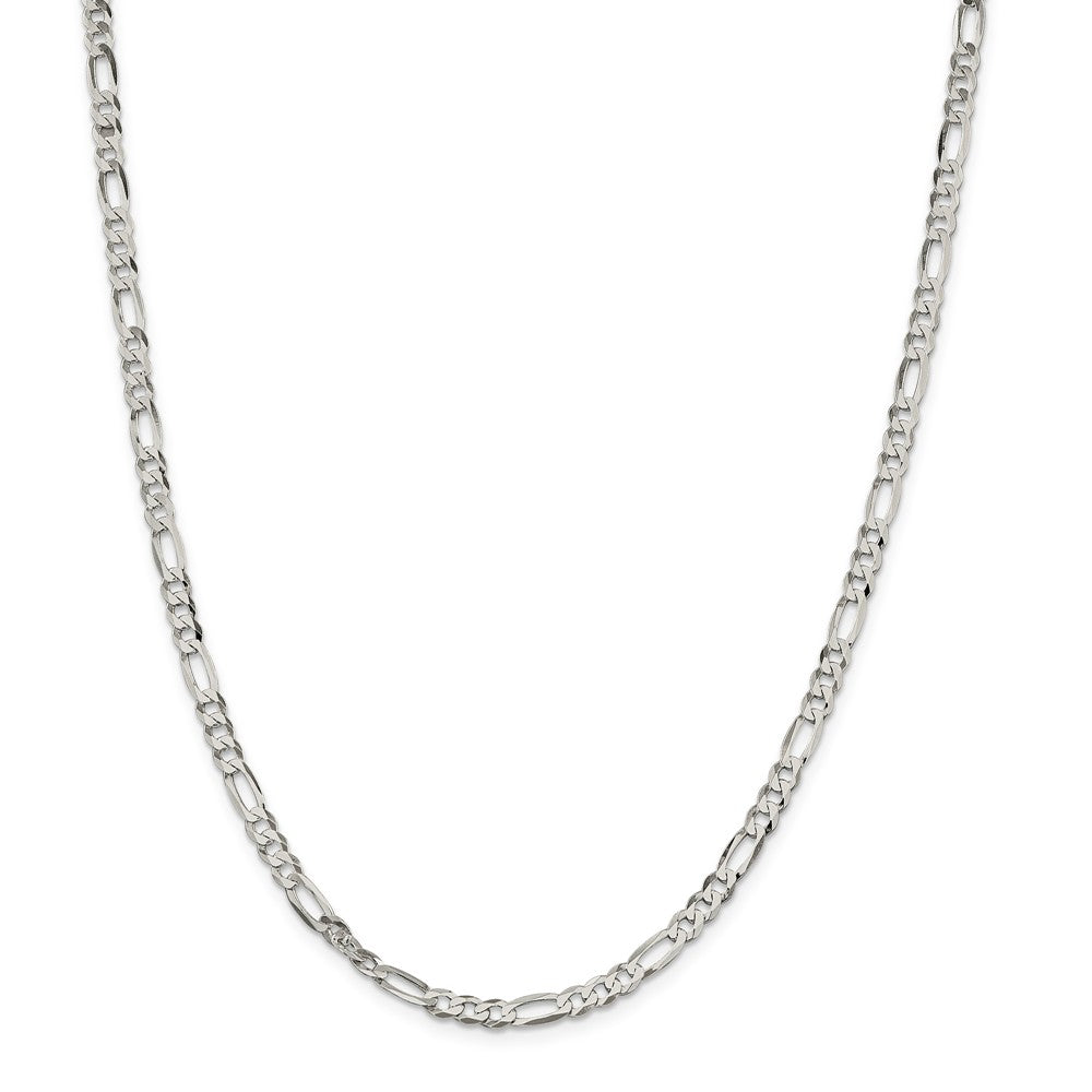 Alternate view of the 4.5mm Sterling Silver Flat Figaro Chain Necklace by The Black Bow Jewelry Co.