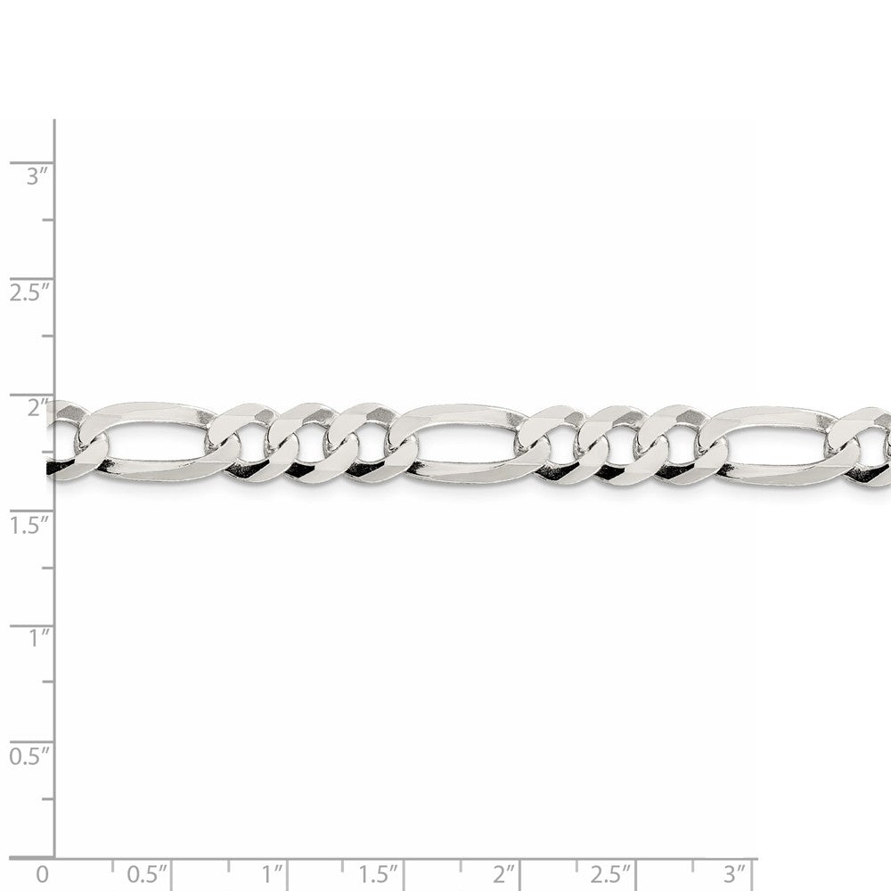 Alternate view of the Men&#39;s 8.5mm Sterling Silver Flat Figaro Chain Necklace by The Black Bow Jewelry Co.